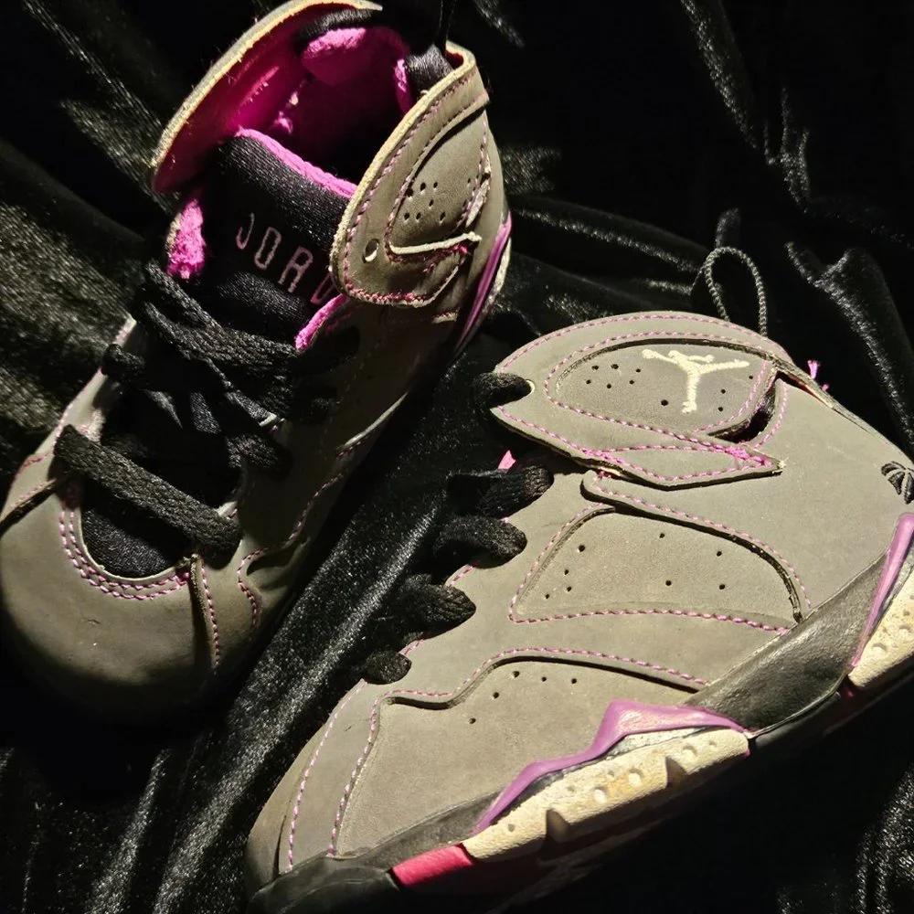 Baby Air Jordan 7 Retro Grey/Purple Size 7C
